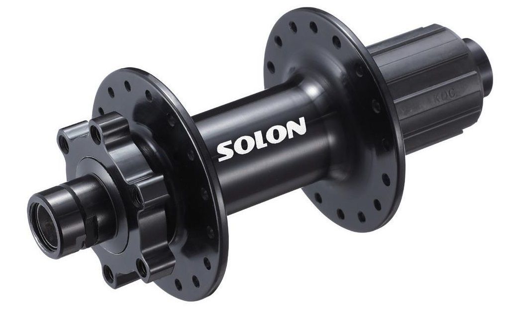Втулка задняя Solon DH910TR BOOST 32H DISC M12*148mm, ось 12мм, крепление IS6, 2 промподшипника, под кассету 10 скоростей, черная