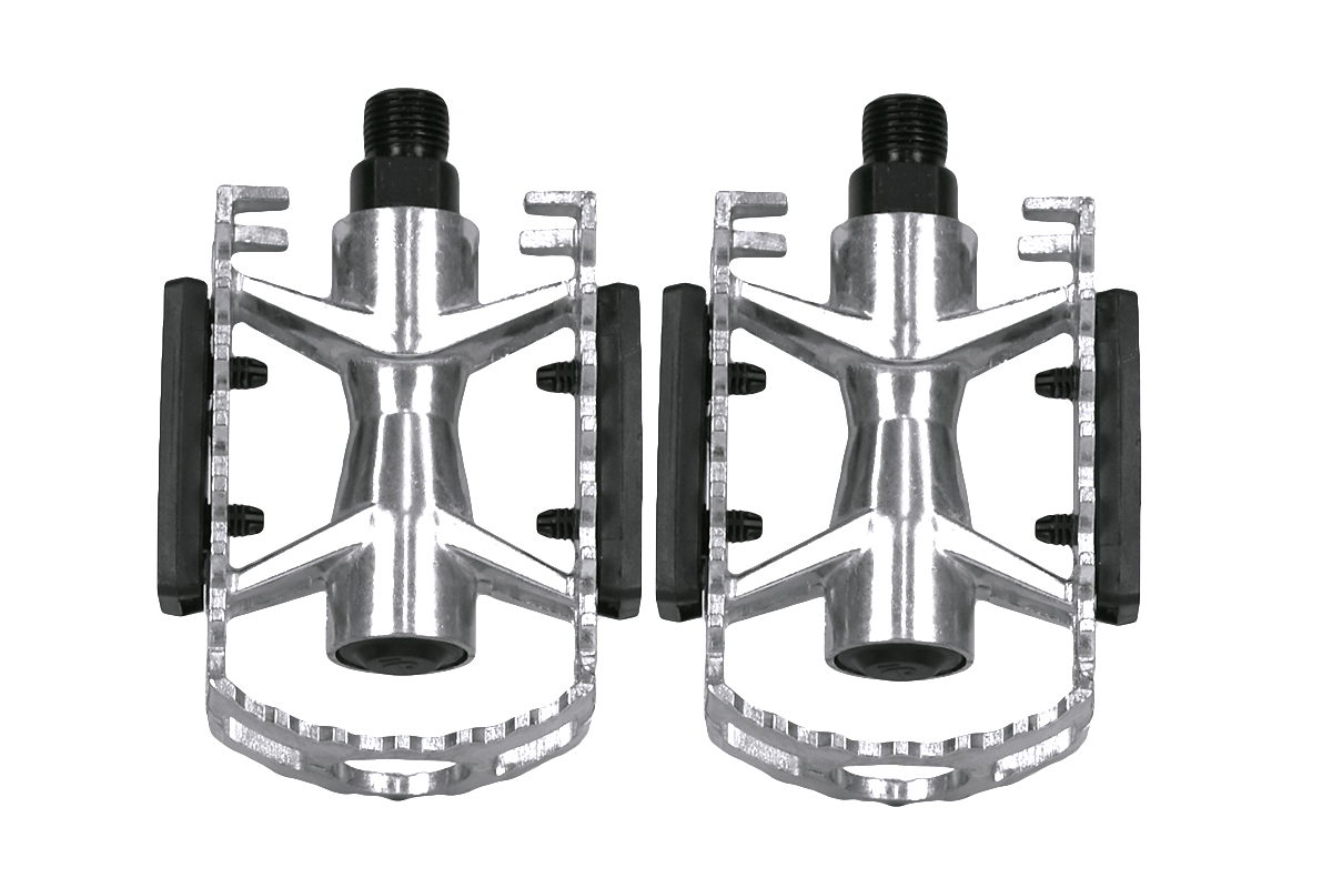 Педали FEIMIN FP-961Alu,106*77мм,база алюминий,стальная ось,рамка алюм,377гр,серебристые