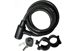 Замок противоугонный KLONK 10312, Ф10х1500мм(48") 2 ключа, крепление на велосипед