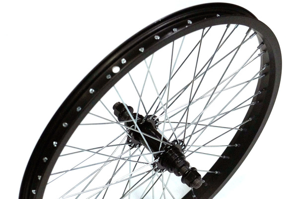 Колесо 20" BMX,заднее,обод MX-25,48 спиц,втулка KT-104R,ось 14мм,гайки,черный